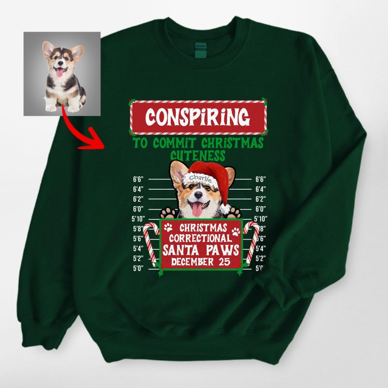 Funny Inmate Christmas Party Sweatshirt For Dog Owners, Gildan Sweatshirt - Pawarts