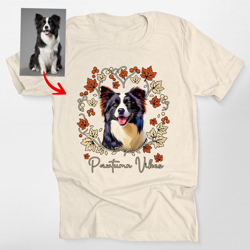 Custom Dog Fall Vibes T-Shirt For Dog Lovers, Bella Canvas Tee - Pawarts