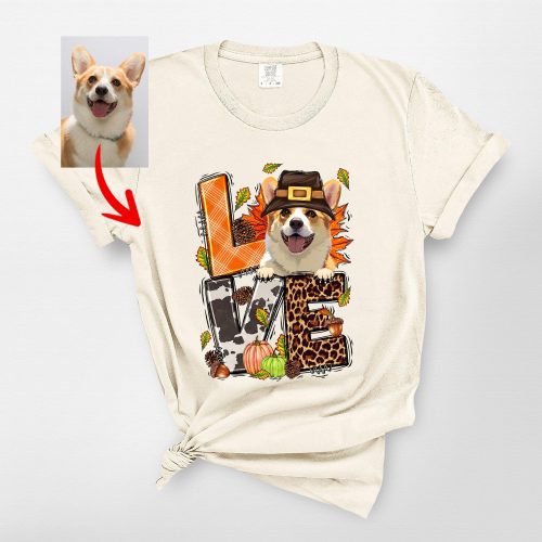 Love With Dog Thanksgiving T-Shirt For Dog Owners, Comfort Colors Tee - Pawarts