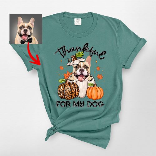 Thankful For My Dog T-Shirt, Comfort Colors Thanksgiving Tee For Dog Owners - Pawarts