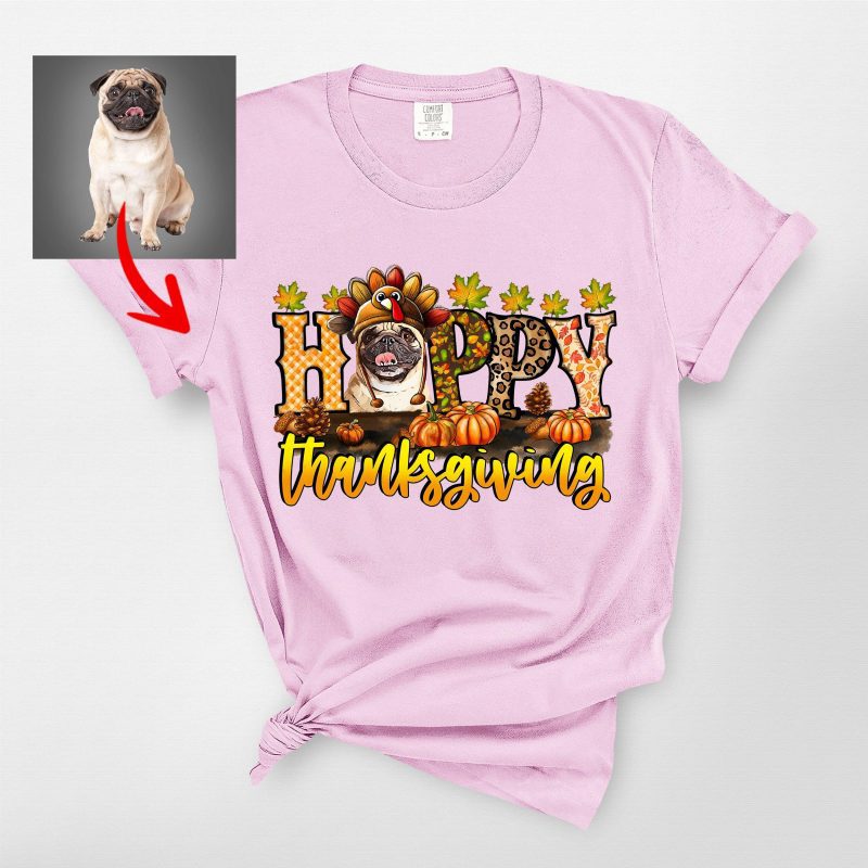 Happy Thanksgiving Comfort Colors T-Shirt For Dog Owners - Pawarts