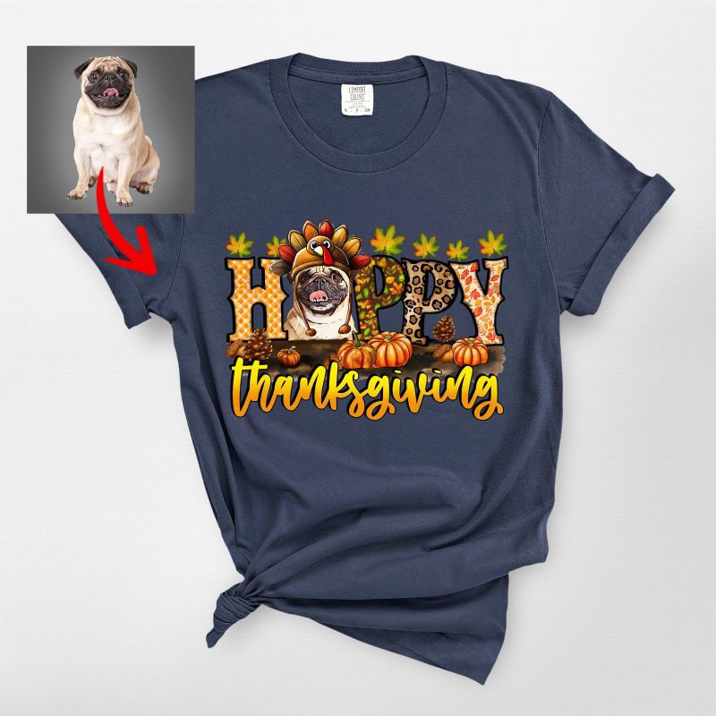 Happy Thanksgiving Comfort Colors T-Shirt For Dog Owners - Pawarts