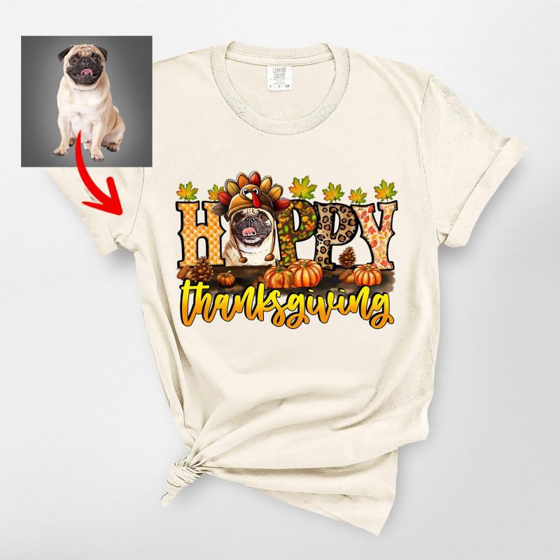 Happy Thanksgiving Comfort Colors T-Shirt For Dog Owners - Pawarts