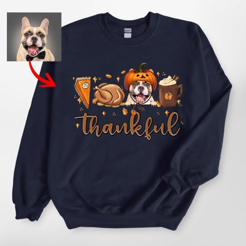 Cute Thankful Sweatshirt For Dog Lovers, Thanksgiving Gildan Sweatshirt - Pawarts