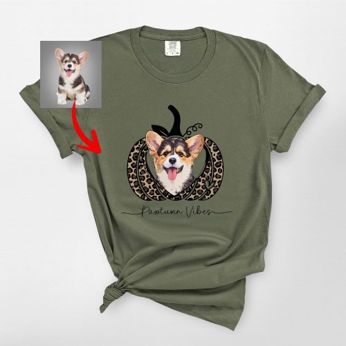 Leopard Pumpkin T-Shirt For Dog Owners, Pawtumn Vibes Comfort Colors Tee - Pawarts