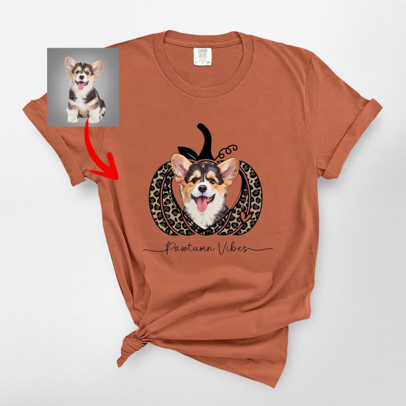 Leopard Pumpkin T-Shirt For Dog Owners, Pawtumn Vibes Comfort Colors Tee - Pawarts