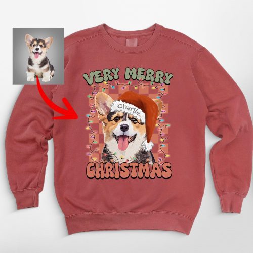 Very Merry Christmas Comfort Colors Sweatshirt For Dog Lovers - Pawarts