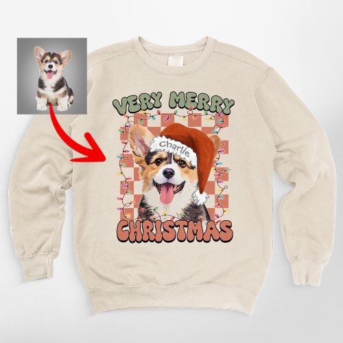 Very Merry Christmas Comfort Colors Sweatshirt For Dog Lovers - Pawarts