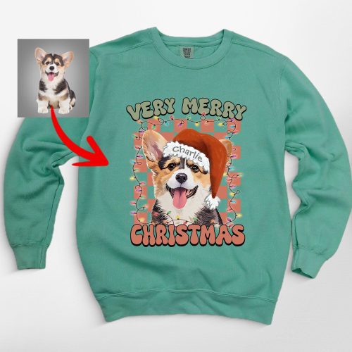 Very Merry Christmas Comfort Colors Sweatshirt For Dog Lovers - Pawarts