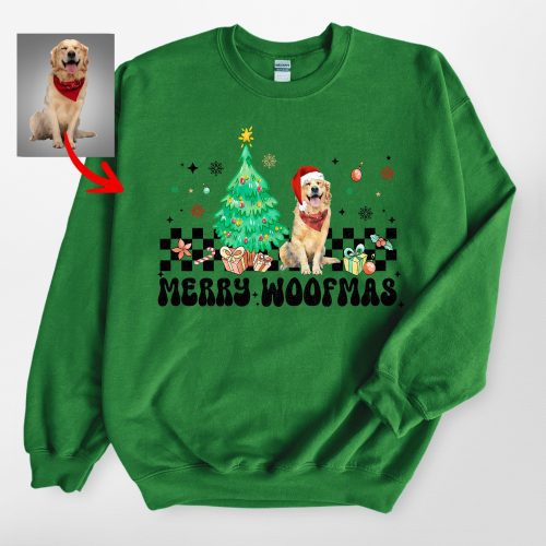 Retro Merry Woofmas Gildan Sweatshirt For Dog Owners, Christmas Gift - Pawarts