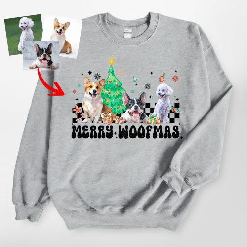 Retro Merry Woofmas Gildan Sweatshirt For Dog Owners, Christmas Gift - Pawarts