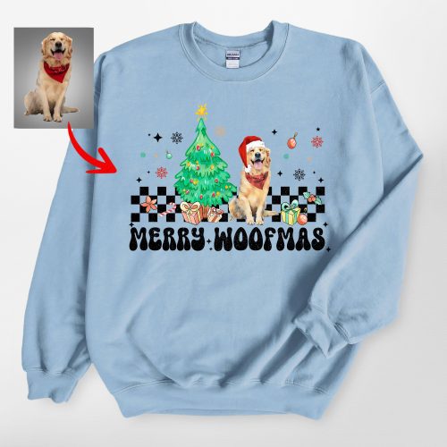 Retro Merry Woofmas Gildan Sweatshirt For Dog Owners, Christmas Gift - Pawarts