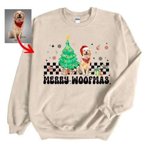 Retro Merry Woofmas Gildan Sweatshirt For Dog Owners, Christmas Gift - Pawarts