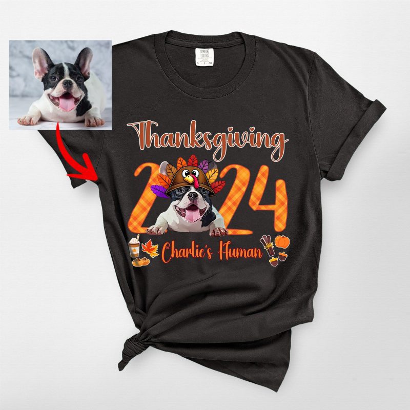 Thanksgiving 2024 T-Shirt For Dog Lovers, Custom Dog Comfort Colors Tee - Pawarts