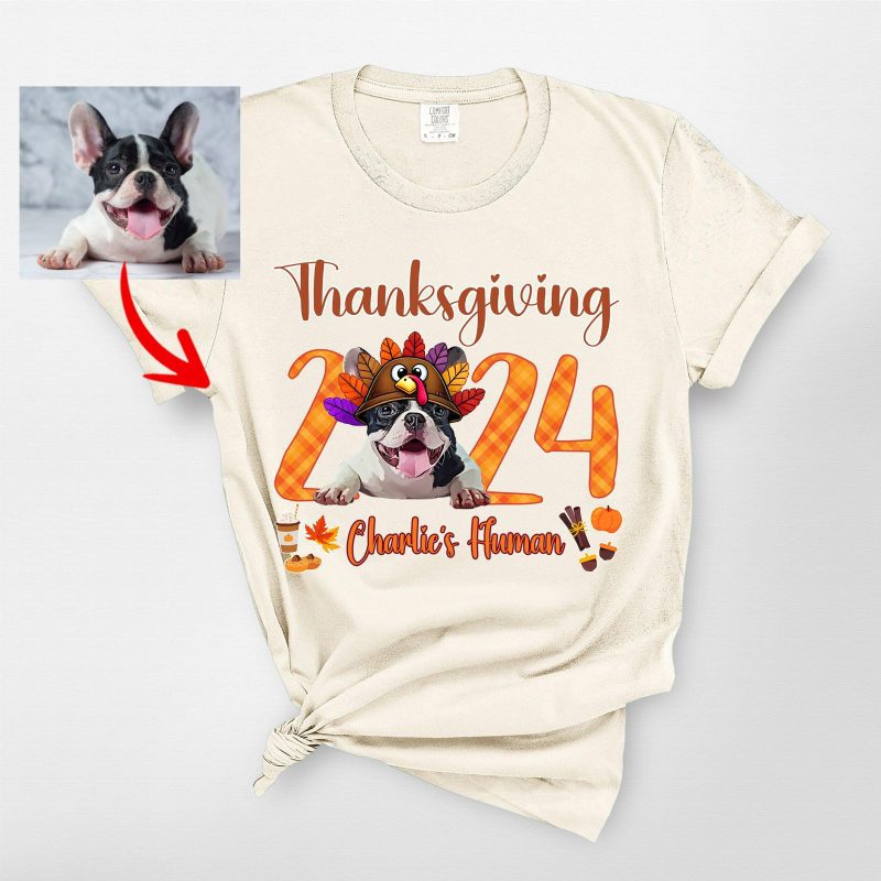 Thanksgiving 2024 T-Shirt For Dog Lovers, Custom Dog Comfort Colors Tee - Pawarts