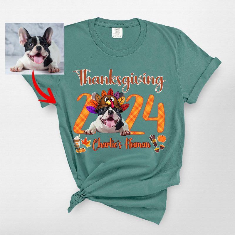 Thanksgiving 2024 T-Shirt For Dog Lovers, Custom Dog Comfort Colors Tee - Pawarts