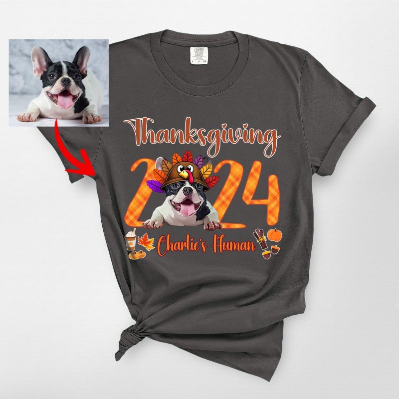 Thanksgiving 2024 T-Shirt For Dog Lovers, Custom Dog Comfort Colors Tee - Pawarts