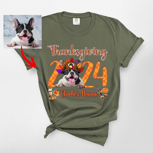 Thanksgiving 2024 T-Shirt For Dog Lovers, Custom Dog Comfort Colors Tee - Pawarts