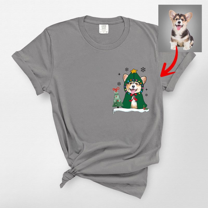 Christmas T-Shirt For Dog Lovers, Cute Santa Dog Comfort Colors Tee - Pawarts