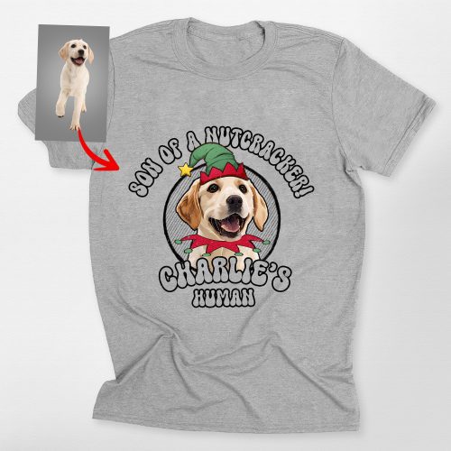 Funny Dog Elf Christmas T-Shirt For Fog Lovers, Bella Canvas Tee - Pawarts