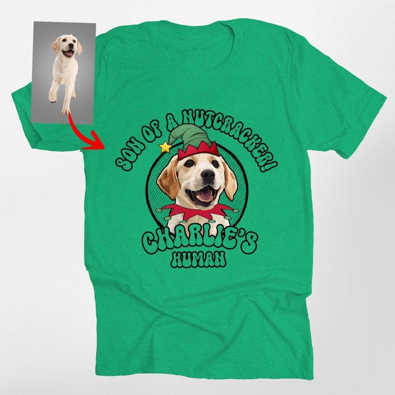 Funny Dog Elf Christmas T-Shirt For Fog Lovers, Bella Canvas Tee - Pawarts