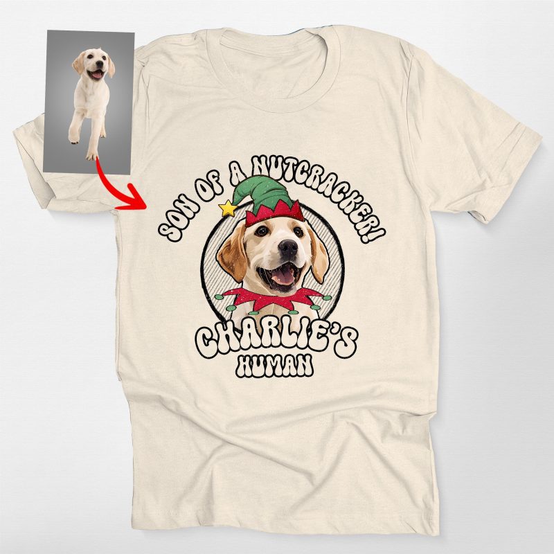 Funny Dog Elf Christmas T-Shirt For Fog Lovers, Bella Canvas Tee - Pawarts