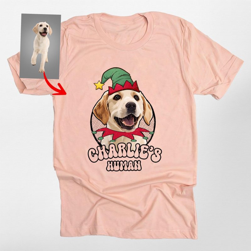 Funny Dog Elf Christmas T-Shirt For Fog Lovers, Bella Canvas Tee - Pawarts