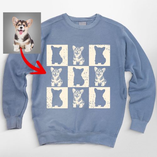 Trendy Checkered Sweatshirt For Dog Lovers, Comfort Colors Sweatshirt - Pawarts