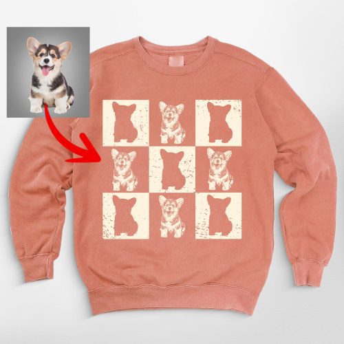 Trendy Checkered Sweatshirt For Dog Lovers, Comfort Colors Sweatshirt - Pawarts