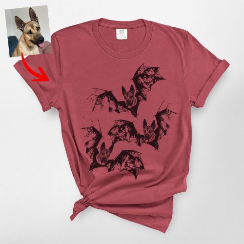 Custom German Shepherd Bat Design T-Shirt - Unique Pet Lover Gift - Comfort colors T-Shirt - Pawarts