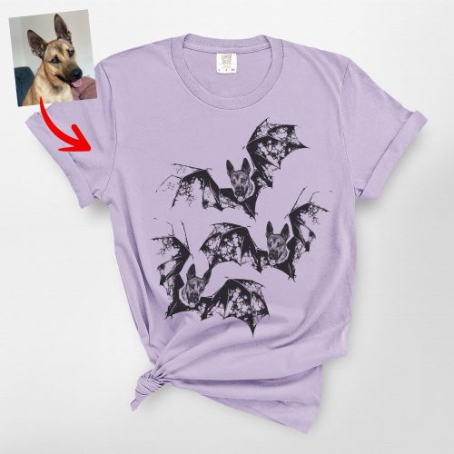 Custom German Shepherd Bat Design T-Shirt - Unique Pet Lover Gift - Comfort colors T-Shirt - Pawarts