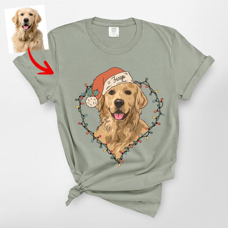 Custom Dog Christmas Comfort Colors Tee - Festive Dog Lover Shirt - Pawarts