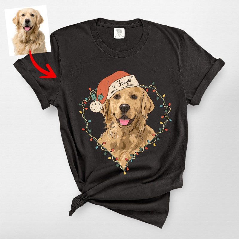 Custom Dog Christmas Comfort Colors Tee - Festive Dog Lover Shirt - Pawarts