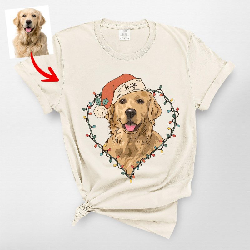 Custom Dog Christmas Comfort Colors Tee - Festive Dog Lover Shirt - Pawarts