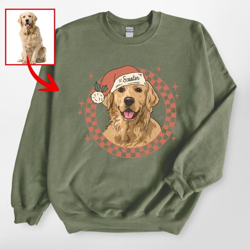 Golden Retriever Christmas Sweatshirt - Personalized Dog Holiday Apparel - Pawarts