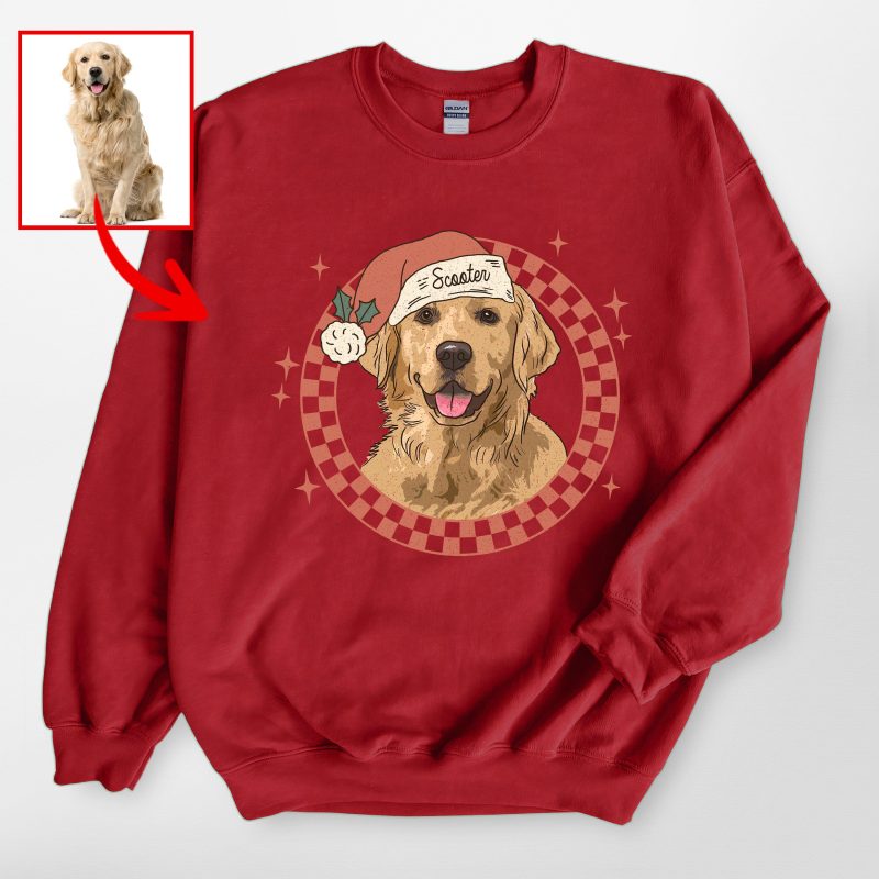 Golden Retriever Christmas Sweatshirt - Personalized Dog Holiday Apparel - Pawarts