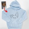 Pawarts | Cute Personalised Dog Ears Outline Hand-drawn Hoodie - Pawarts