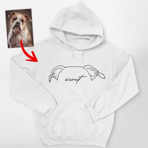 Pawarts | Cute Personalised Dog Ears Outline Hand-drawn Hoodie - Pawarts