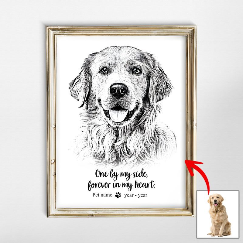 Pawarts | Sorfhearted Custom Hand Drawn Dog Portrait Poster - Pawarts