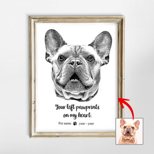 Pawarts | Sorfhearted Custom Hand Drawn Dog Portrait Poster - Pawarts