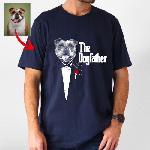 The DogFather - Terrific Personalized Dog Photo Bella Canvas T-shirt For Dog Dad - Pawarts