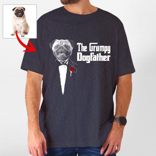 The DogFather - Terrific Personalized Dog Photo Bella Canvas T-shirt For Dog Dad - Pawarts