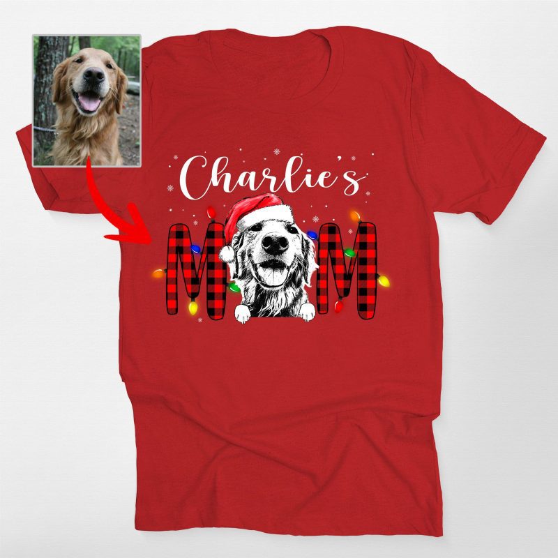 Christmas Custom Dog Face Shirt for Dog Moms - Pawarts