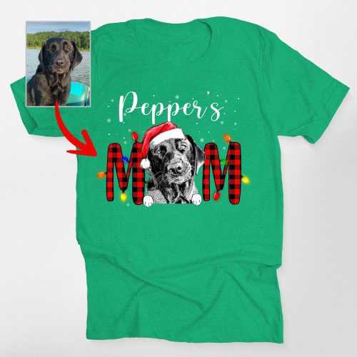 Christmas Custom Dog Face Shirt for Dog Moms - Pawarts