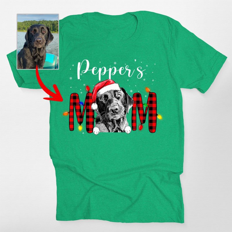 Christmas Custom Dog Face Shirt for Dog Moms - Pawarts