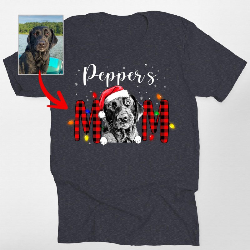 Christmas Custom Dog Face Shirt for Dog Moms - Pawarts