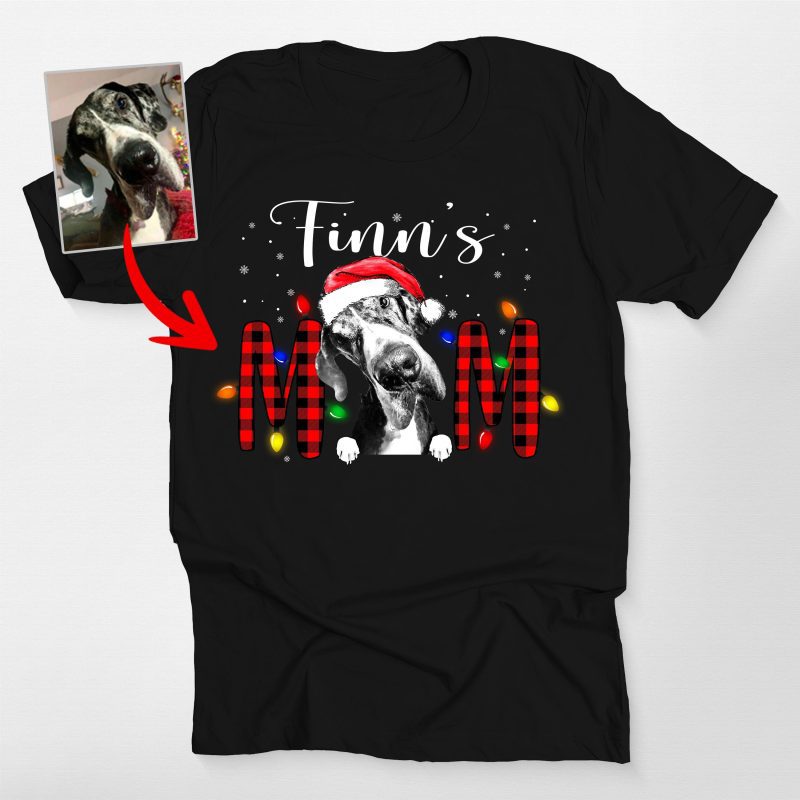 Christmas Custom Dog Face Shirt for Dog Moms - Pawarts