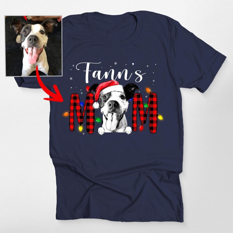 Christmas Custom Dog Face Shirt for Dog Moms - Pawarts