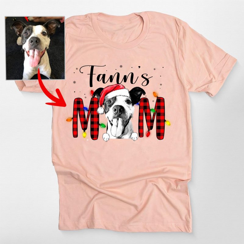 Christmas Custom Dog Face Shirt for Dog Moms - Pawarts