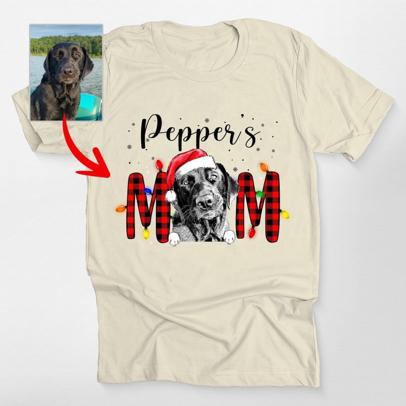 Christmas Custom Dog Face Shirt for Dog Moms - Pawarts